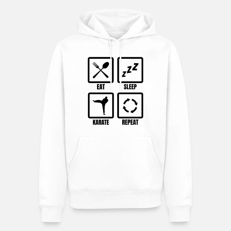 Routine de karaté - Sweat à capuche Premium bio Homme - blanc