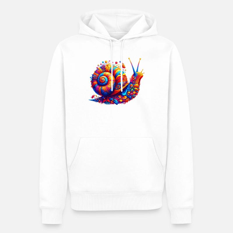 Escargot - Sweat à capuche Premium bio Homme - blanc