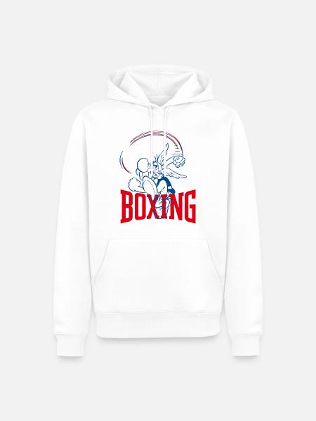 Asterix & Obelix Asterix Boxen Design - Männer Premium Bio Hoodie - Weiß