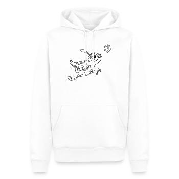 Coloring page bird with butterfly - Men’s Premium Organic Hoodie - white - Front - Nico (187cm)