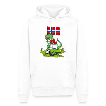 Drapeau de la Norvège Dinosaure Rex Football - Sweat à capuche Premium bio Homme - blanc - Devant - Nico (187cm)