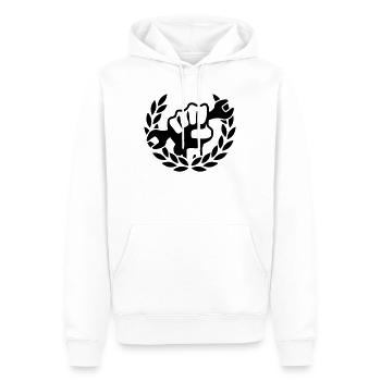 Maître mécanicien - Sweat à capuche Premium bio Homme - blanc - Devant - Nico (187cm)