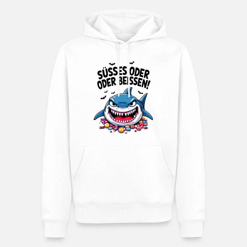 Halloween Süßes oder Saures Hai Süßgkeiten - Männer Premium Bio Hoodie - Weiß