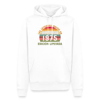 Octobre 1975 Vintage Cadeau Edition Limitée - Sweat à capuche Premium bio Homme - blanc - Devant - Nico (187cm)