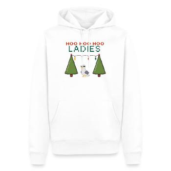 HooHooHoo Damen Pixel Weihnacht - Männer Premium Bio Hoodie - Weiß - Vorne - Nico (187cm)