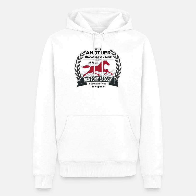 Cavalier du salon Red Pony Amant - Sweat à capuche Premium bio Homme - blanc