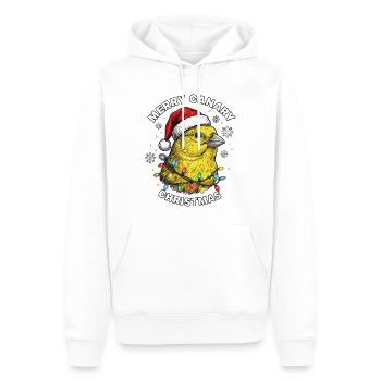 Canary Christmas Santa Hat Bird Xmas - Men’s Premium Organic Hoodie - white - Front - Nico (187cm)