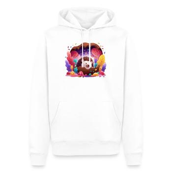 Igel im Farbenwald - Männer Premium Bio Hoodie - Weiß - Vorne - Nico (187cm)
