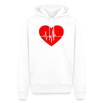 Conception du battement cardiaque avec ligne ECG - Sweat à capuche Premium bio Homme - blanc - Devant - Nico (187cm)