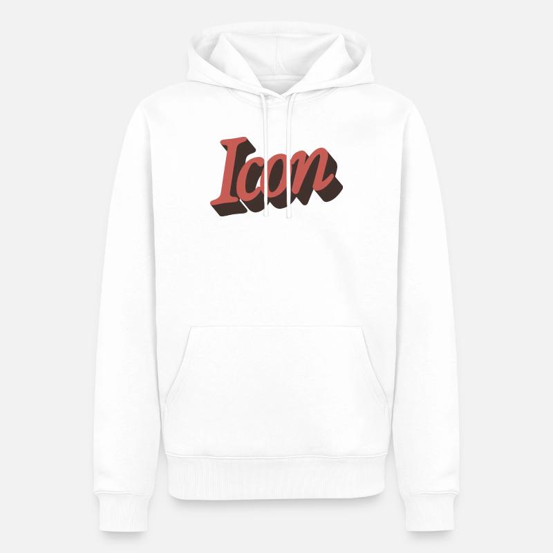 Retro Icon Script in Herbstorange - Männer Premium Bio Hoodie - Weiß