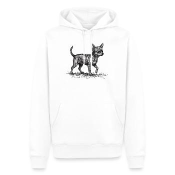 Chihuahua Sketch – Minimalistisches Hund Design - Männer Premium Bio Hoodie - Weiß - Vorne - Nico (187cm)
