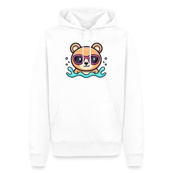 Teddy Bear Beach Pink Brille - Männer Premium Bio Hoodie - Weiß - Vorne - Nico (187cm)