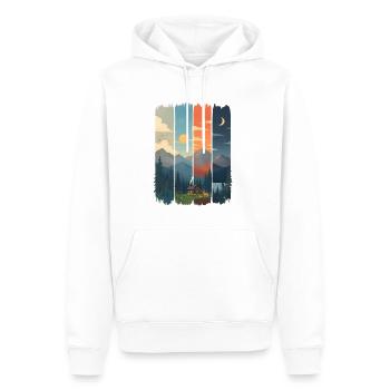 Horizonte in vier Gebirgstafeln - Männer Premium Bio Hoodie - Weiß - Vorne - Nico (187cm)