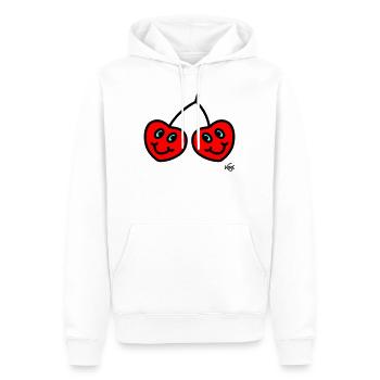 Zwillinge Kirschen groß - Männer Premium Bio Hoodie - Weiß - Vorne - Nico (187cm)
