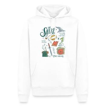 Der Herr Der Ringe Auenland Collage Essentials - Männer Premium Bio Hoodie - Weiß - Vorne - Nico (187cm)
