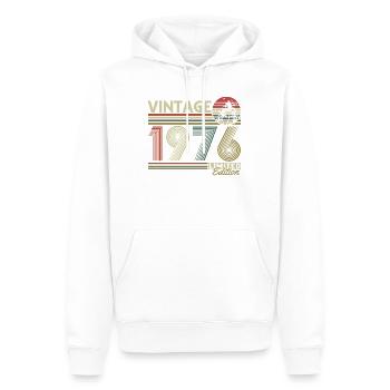 Millésime 1976 Vintage Cadeau d’anniversaire Rétro - Sweat à capuche Premium bio Homme - blanc - Devant - Nico (187cm)