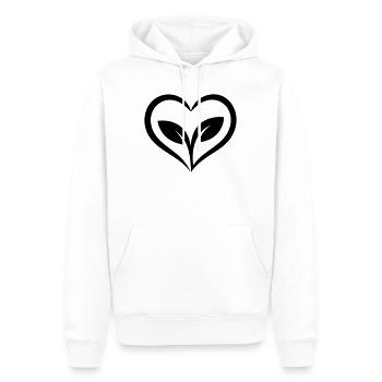 Cœur de jardinier avec plante - Sweat à capuche Premium bio Homme - blanc - Devant - Nico (187cm)
