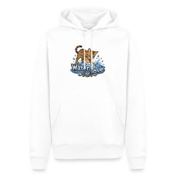 Pixel Art rétro Bengal Cat dans l’eau - Sweat à capuche Premium bio Homme - blanc - Devant - Nico (187cm)