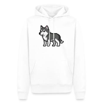 Pixel Wolf - Männer Premium Bio Hoodie - Weiß - Vorne - Nico (187cm)