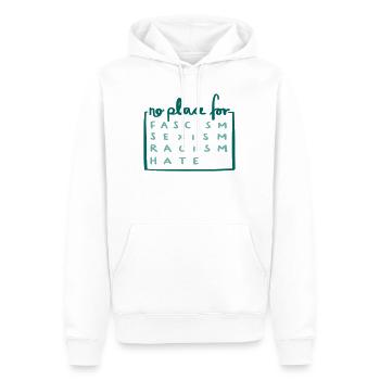 Kein Platz für Fasismus und Hass - Männer Premium Bio Hoodie - Weiß - Vorne - Nico (187cm)