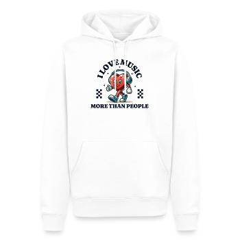 I love music - Männer Premium Bio Hoodie - Weiß - Vorne - Nico (187cm)
