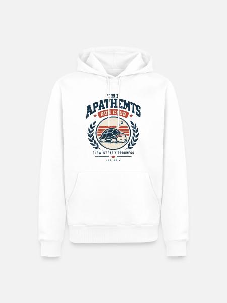 Apathetics Run Club Schlafende Schildkröte - Männer Premium Bio Hoodie - Weiß