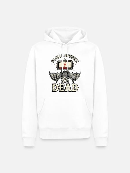 Soziale Batterie ausgeschaltet - Männer Premium Bio Hoodie - Weiß