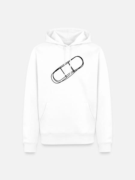 Pflaster handgezeichnet - Männer Premium Bio Hoodie - Weiß