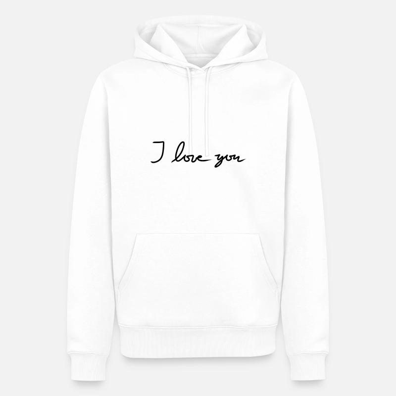 ich liebe dich text symbol - Männer Premium Bio Hoodie - Weiß