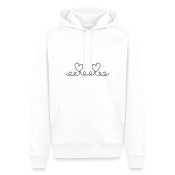 Linie zwei Herzen Herz - Männer Premium Bio Hoodie - Weiß - Vorne - Nico (187cm)
