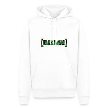 Fresh MAXIMAL lettering - Men’s Premium Organic Hoodie - white - Front - Nico (187cm)