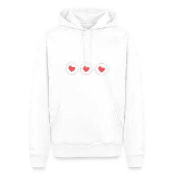 Coeur Cercle Symbole Forme Amour Motif Coeurs Rouge - Sweat à capuche Premium bio Homme - blanc - Devant - Nico (187cm)