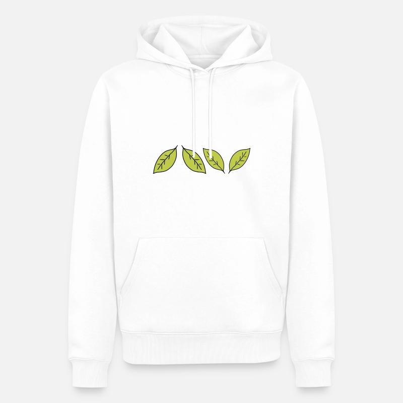 vier Blätter blatt symbol - Männer Premium Bio Hoodie - Weiß