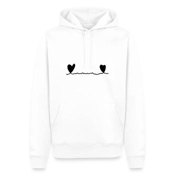 zwei herzen herz linie form - Männer Premium Bio Hoodie - Weiß - Vorne - Nico (187cm)