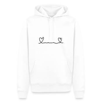 Ligne de cœur à deux cœurs - Sweat à capuche Premium bio Homme - blanc - Devant - Nico (187cm)