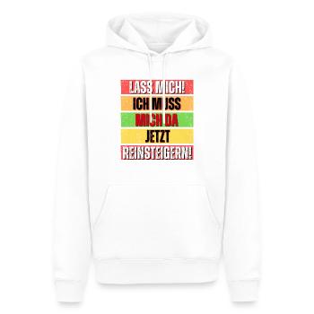 Lass Mich Ich Muss Mich Da Jetzt Reinsteigern - Männer Premium Bio Hoodie - Weiß - Vorne - Nico (187cm)