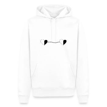 zwei herzen linie - Männer Premium Bio Hoodie - Weiß - Vorne - Nico (187cm)