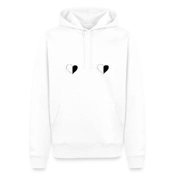 herz zwei herzen symbol zwei teile liebe muster - Männer Premium Bio Hoodie - Weiß - Vorne - Nico (187cm)