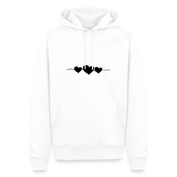 herz drei herzen symbol liebe linie - Männer Premium Bio Hoodie - Weiß - Vorne - Nico (187cm)