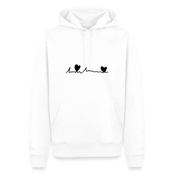 coeur de texte de police de ligne - Sweat à capuche Premium bio Homme - blanc - Devant - Nico (187cm)