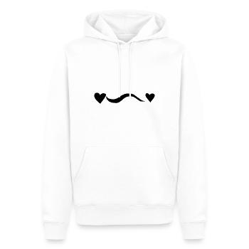 Heart Line Wave Hearts - Men’s Premium Organic Hoodie - white - Front - Nico (187cm)