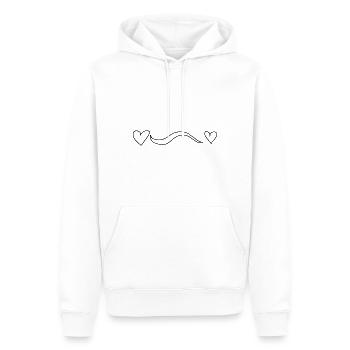 Onde de la ligne du cœur - Sweat à capuche Premium bio Homme - blanc - Devant - Nico (187cm)