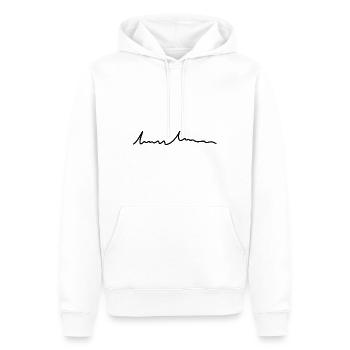 Police de ligne Texte Grass - Sweat à capuche Premium bio Homme - blanc - Devant - Nico (187cm)
