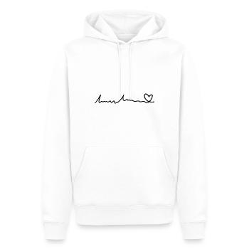 coeur de texte de police de ligne - Sweat à capuche Premium bio Homme - blanc - Devant - Nico (187cm)