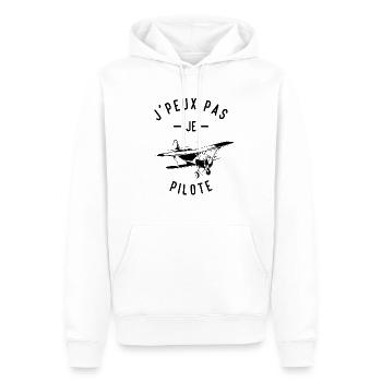 J'peux pas je pilote, Cadeau rétro avion - Sweat à capuche Premium bio Homme - blanc - Devant - Nico (187cm)