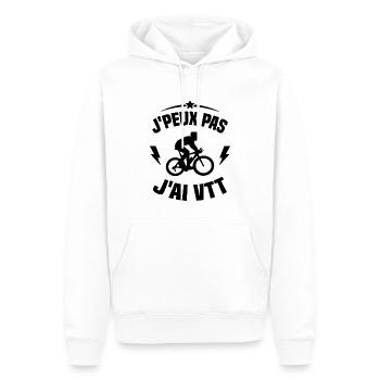 Je Peux Pas J'ai VTT - Sweat à capuche Premium bio Homme - blanc - Devant - Nico (187cm)
