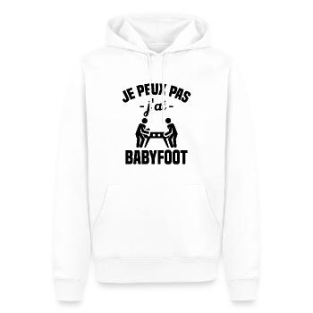 Je peux pas j'ai babyfoot humour cadeau - Sweat à capuche Premium bio Homme - blanc - Devant - Nico (187cm)
