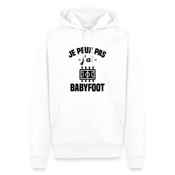 Je peux pas j'ai babyfoot humour cadeau - Sweat à capuche Premium bio Homme - blanc - Devant - Nico (187cm)