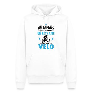 Un Retraité Sur Son Vélo Humour Retraite Cycliste - Sweat à capuche Premium bio Homme - blanc - Devant - Nico (187cm)