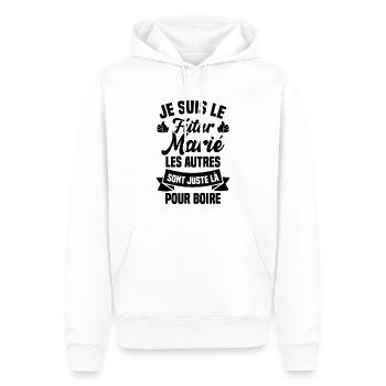Je suis le futur marié humour cadeau futur marié - Sweat à capuche Premium bio Homme - blanc - Devant - Nico (187cm)